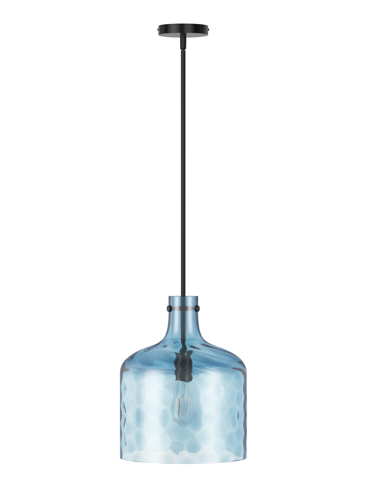 1-Light Modern with Textured Glass Shade Pendant Lighting