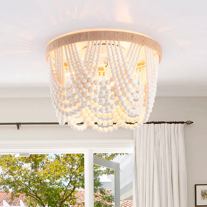 3-Lights Beads Design Flush Mount Lighting