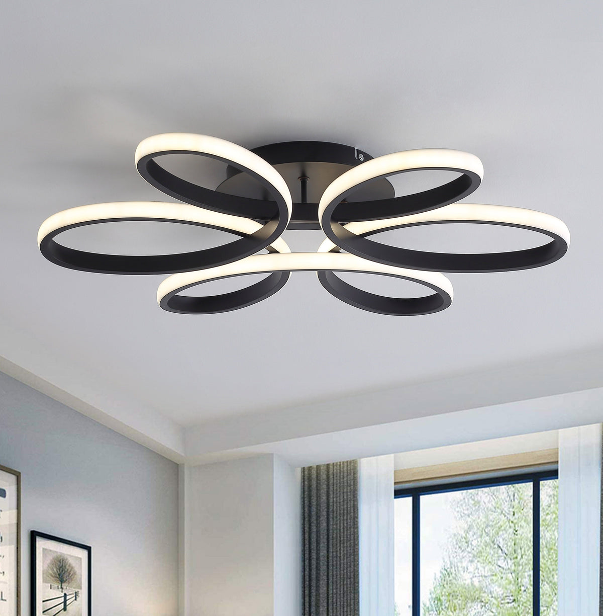 1-Light Modern LED Semi-Flush Mount Lighting
