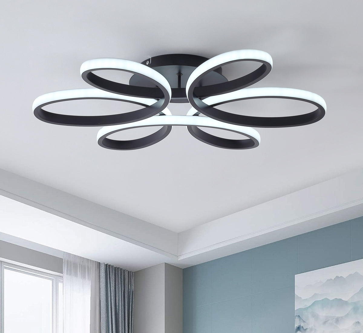 1-Light Modern LED Semi-Flush Mount Lighting