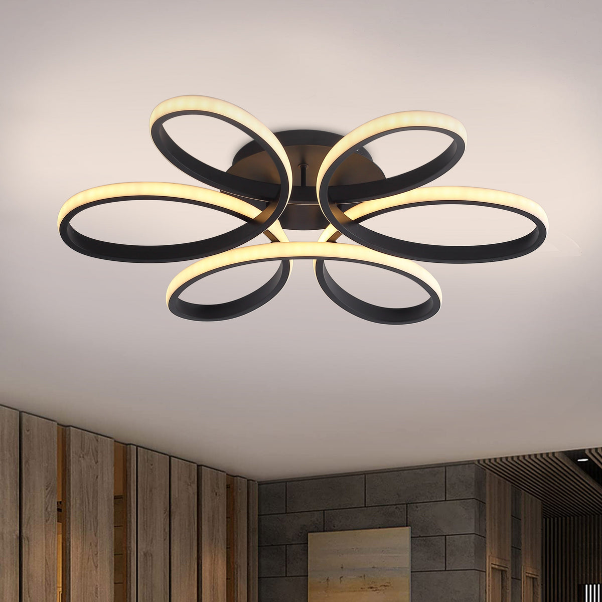 1-Light Modern LED Semi-Flush Mount Lighting