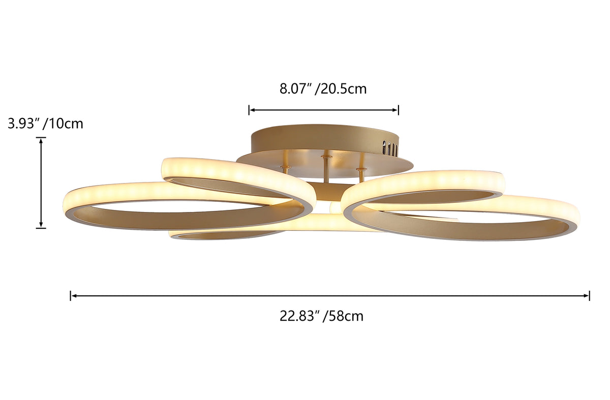 1-Light Modern LED Semi-Flush Mount Lighting