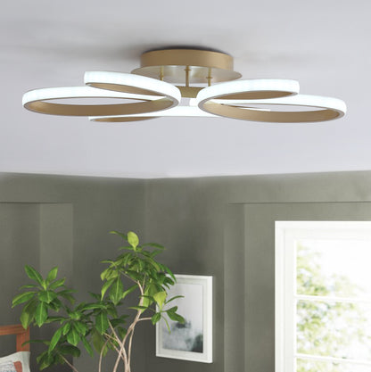 1-Light Modern LED Semi-Flush Mount Lighting