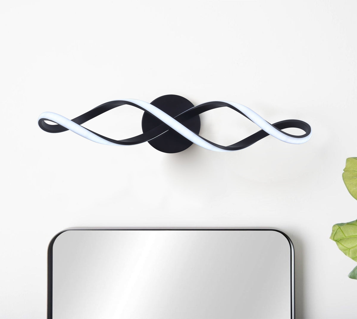 1-Light Special Wavy Linear Design LED Vanity Lighting