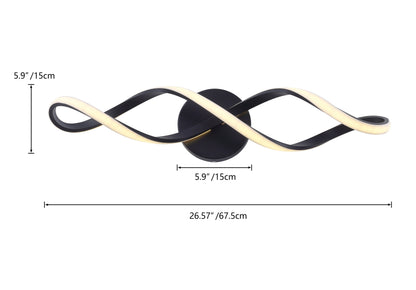 1-Light Special Wavy Linear Design LED Vanity Lighting