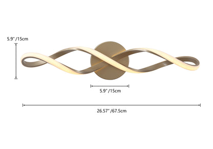 1-Light Special Wavy Linear Design LED Vanity Lighting