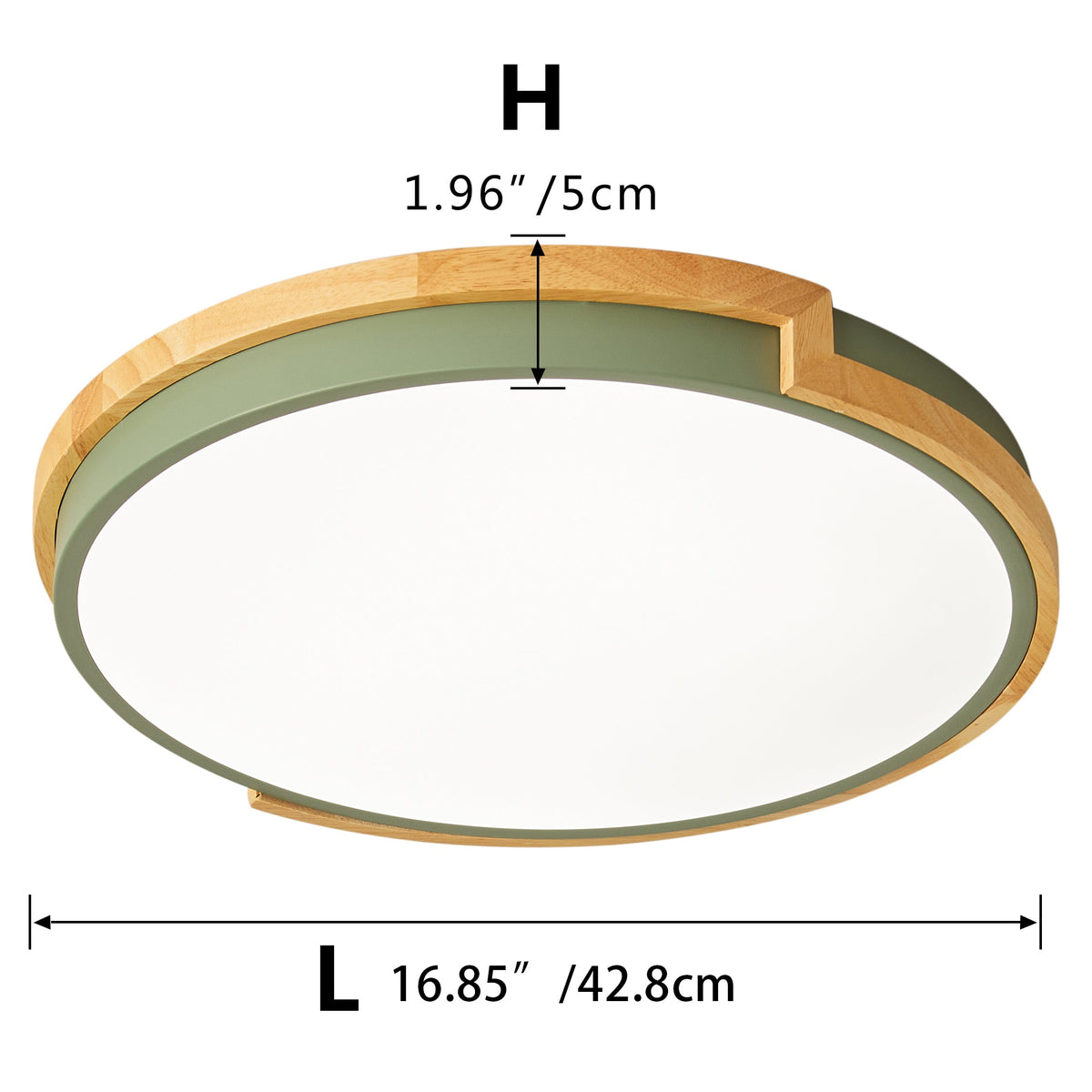 1-Light Imitation Wood Acrylic Creative LED Flush Mount Lighting