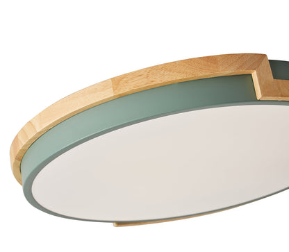 1-Light Imitation Wood Acrylic Creative LED Flush Mount Lighting