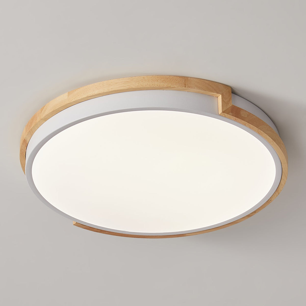 1-Light Imitation Wood Acrylic Creative LED Flush Mount Lighting