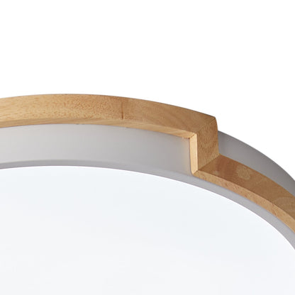 1-Light Imitation Wood Acrylic Creative LED Flush Mount Lighting