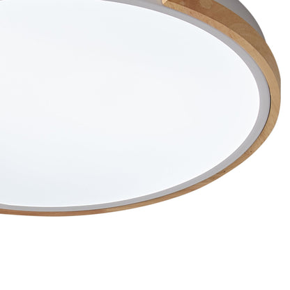 1-Light Imitation Wood Acrylic Creative LED Flush Mount Lighting