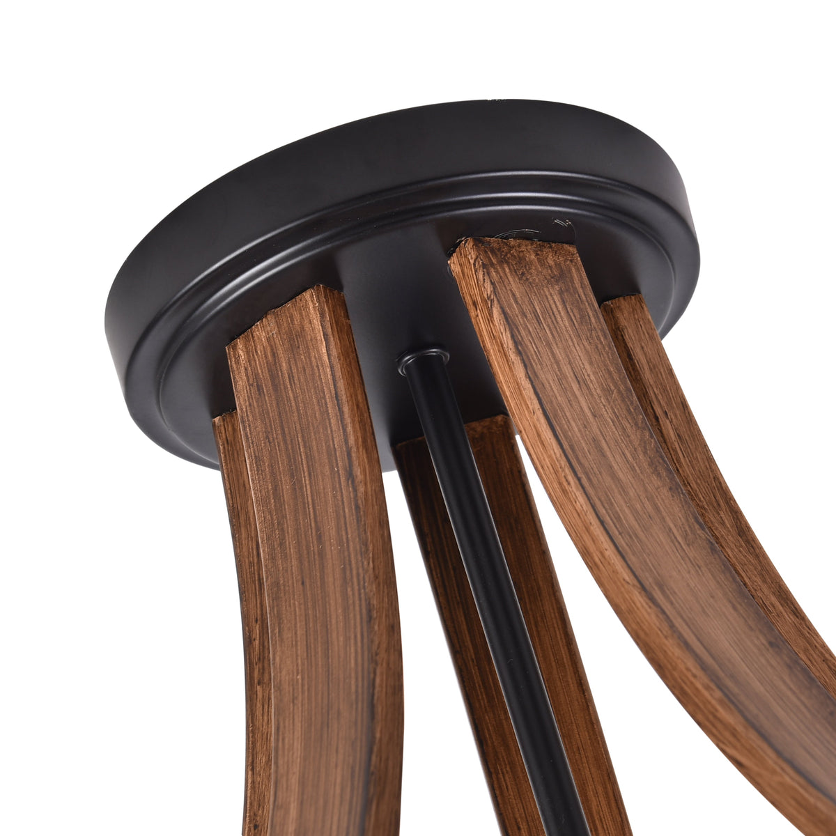 6-Lights Geometrical Imitation Wood Pendant Lighting