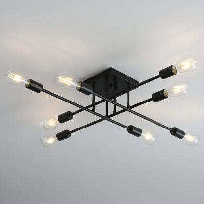 8-Lights Geometric Semi-Flush Mount Lighting