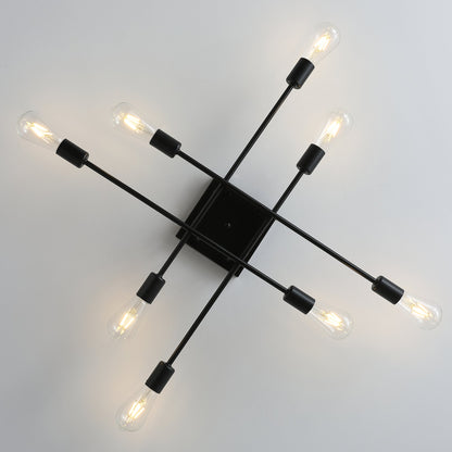 8-Lights Geometric Semi-Flush Mount Lighting