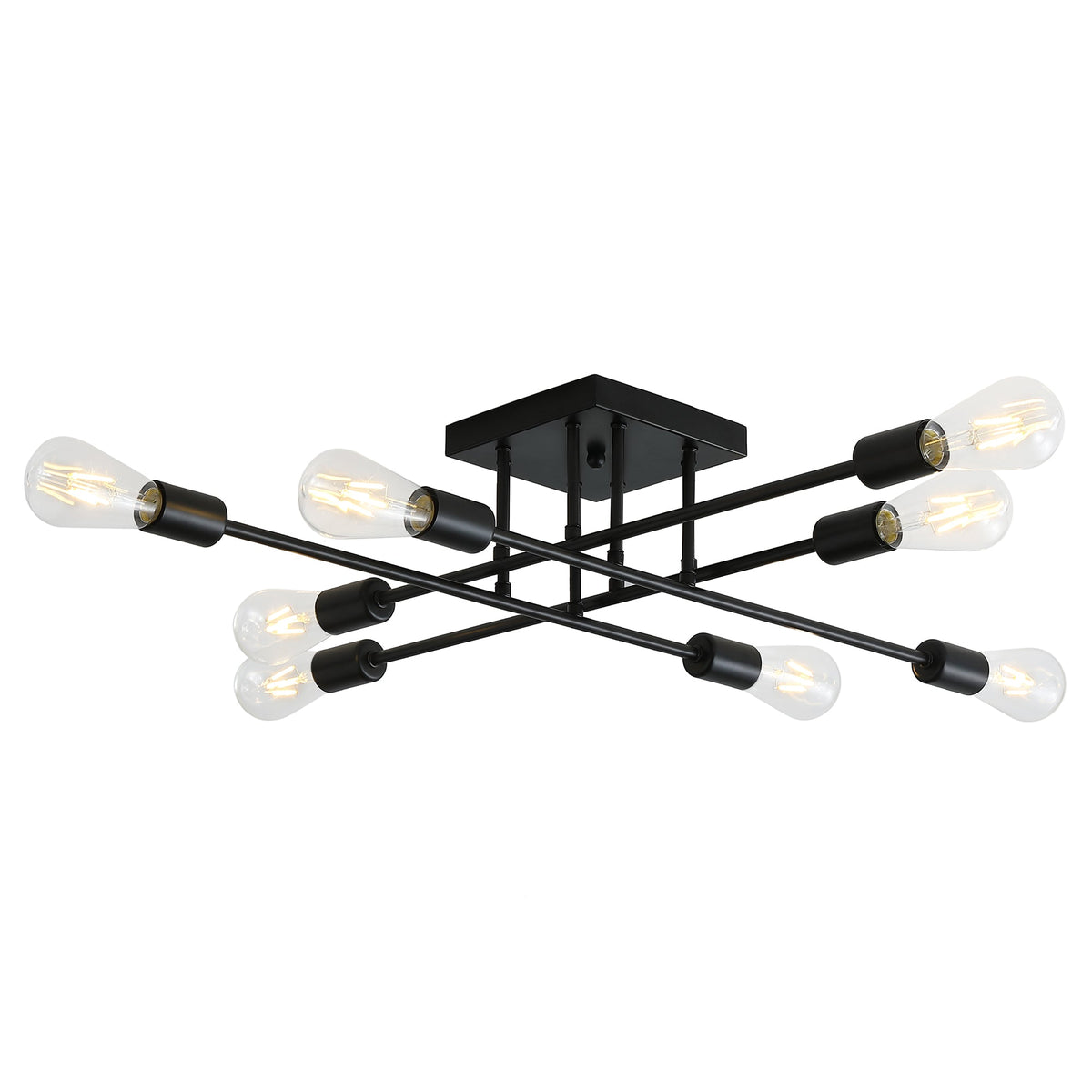 8-Lights Geometric Semi-Flush Mount Lighting