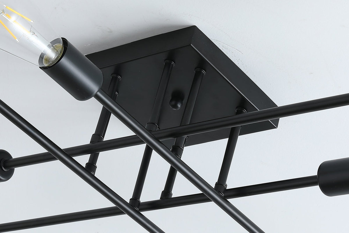 8-Lights Geometric Semi-Flush Mount Lighting