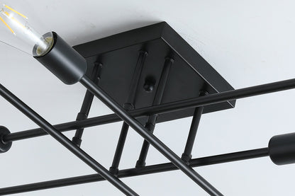8-Lights Geometric Semi-Flush Mount Lighting