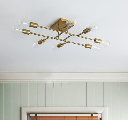 8-Lights Geometric Shape Semi-Flush Mount Lighting