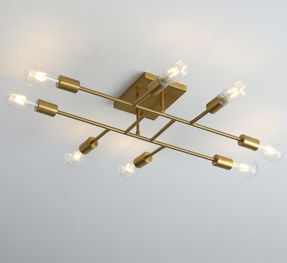 8-Lights Geometric Shape Semi-Flush Mount Lighting