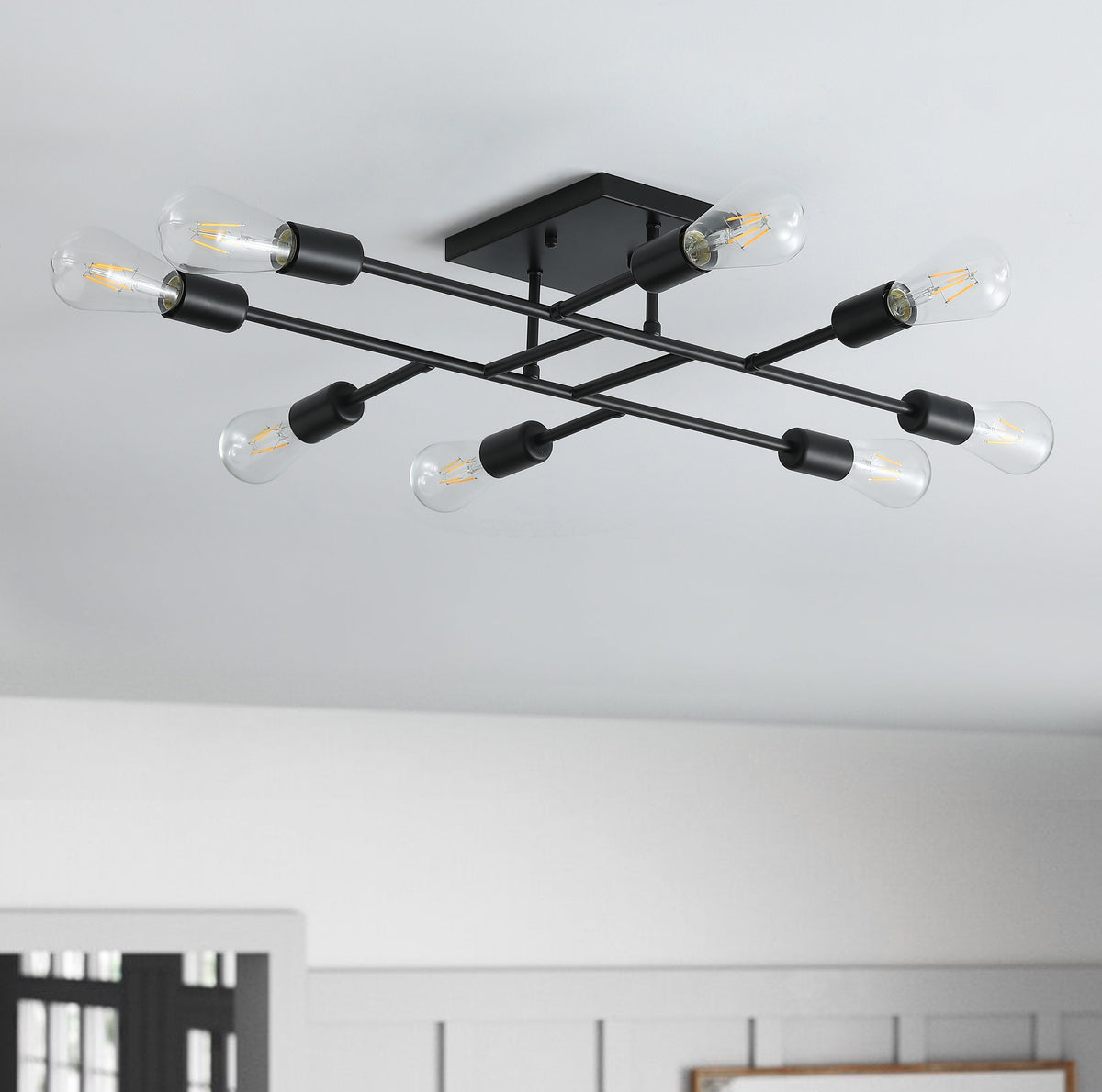 8-Lights Geometric Shape Semi-Flush Mount Lighting