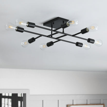 8-Lights Geometric Shape Semi-Flush Mount Lighting