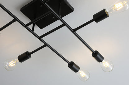 8-Lights Geometric Shape Semi-Flush Mount Lighting