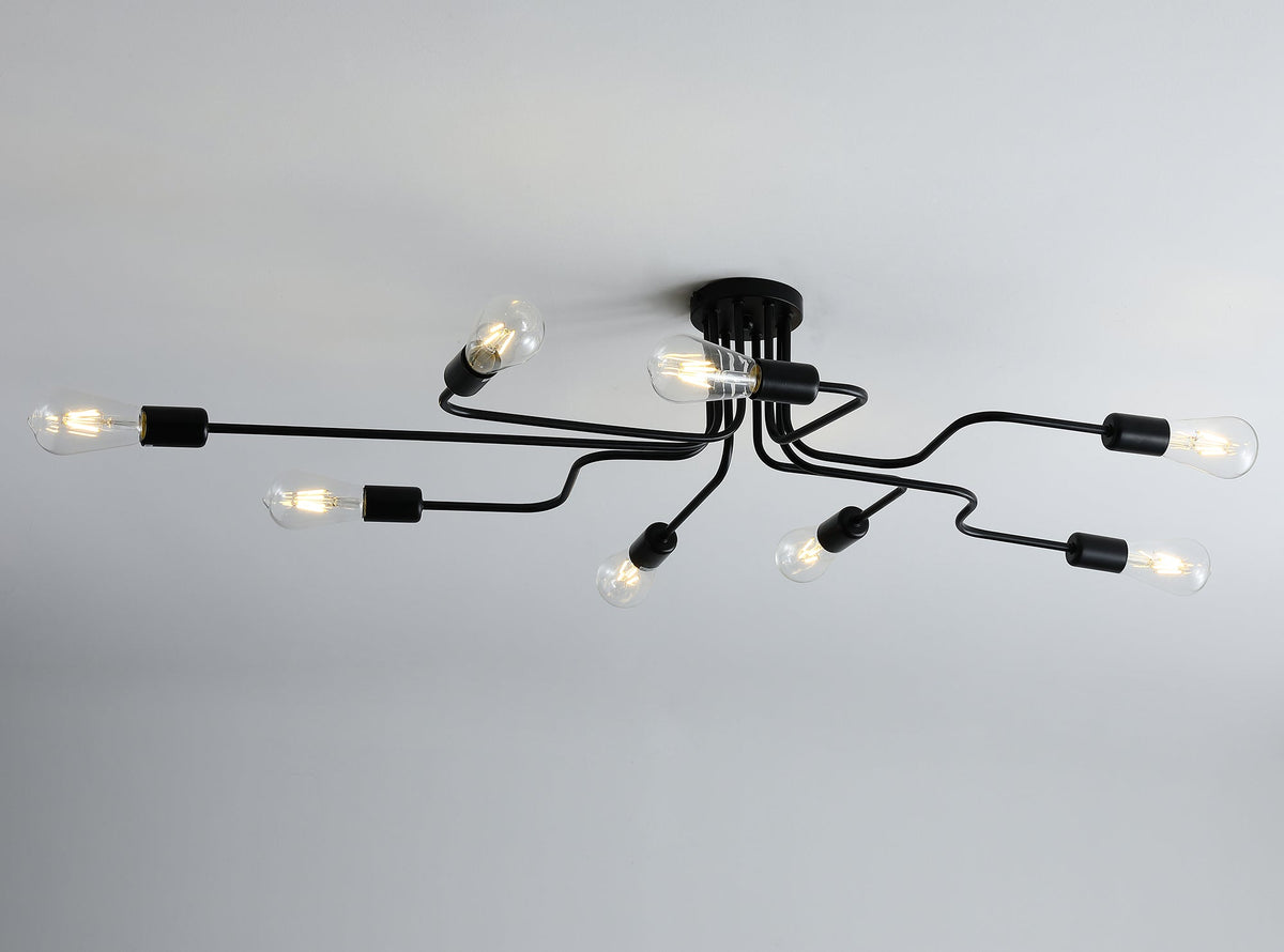 8-Lights Sputnik Semi-Flush Mount Lighting