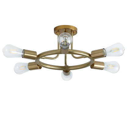 6-Lights Round Shape Semi-Flush Mount Lighting