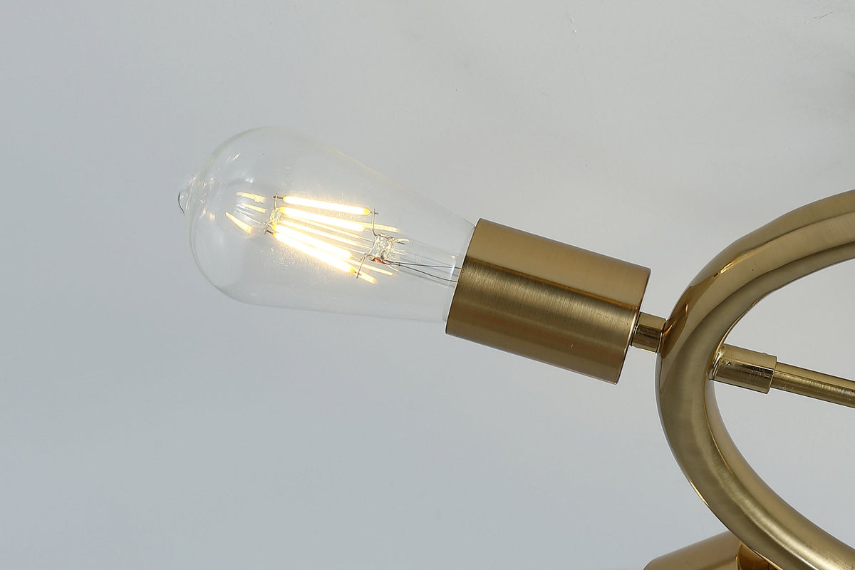 6-Lights Round Shape Semi-Flush Mount Lighting