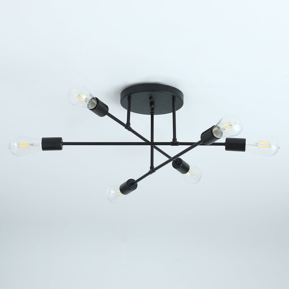 6-Lights Geometric Shape Semi-Flush Mount Lighting