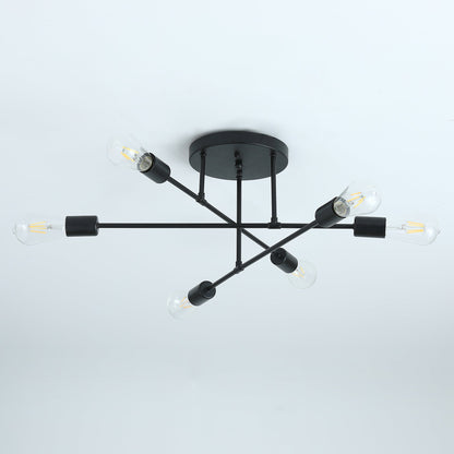 6-Lights Geometric Shape Semi-Flush Mount Lighting