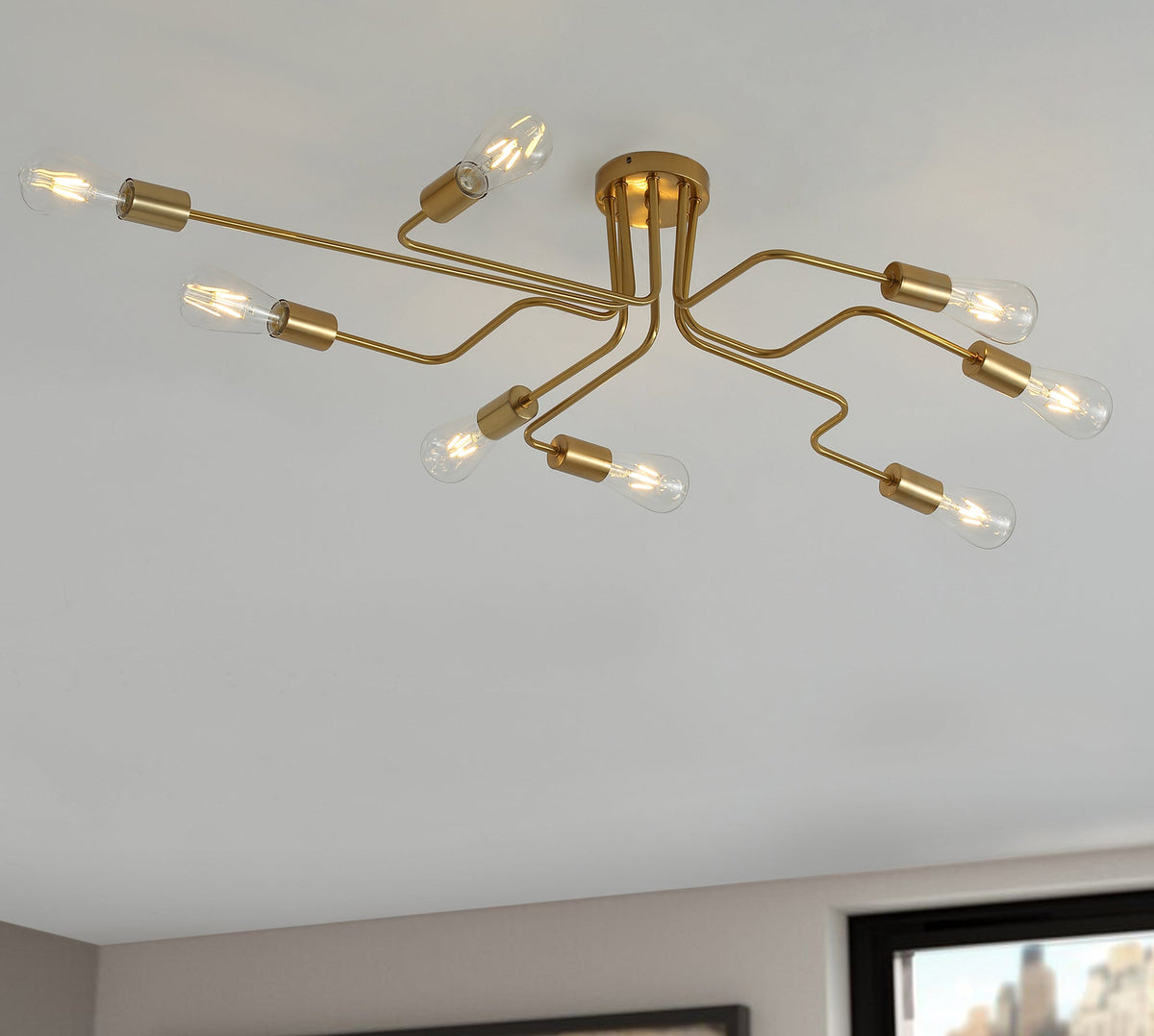 8-Lights Sputnik Semi-Flush Mount Lighting