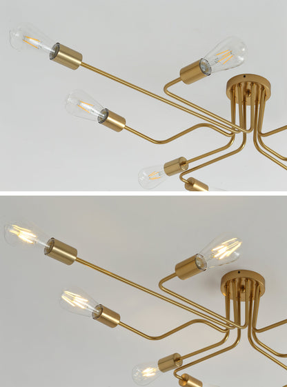 8-Lights Sputnik Semi-Flush Mount Lighting