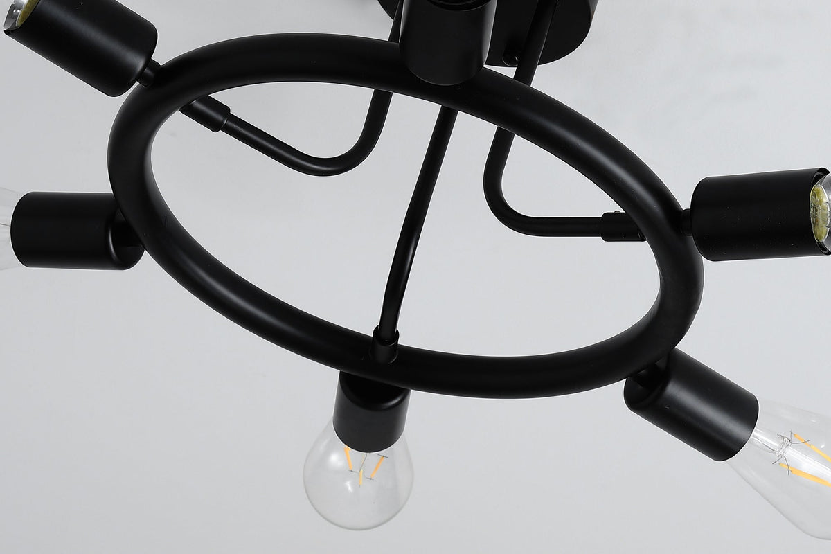 6-Lights Round Shape Semi-Flush Mount Lighting