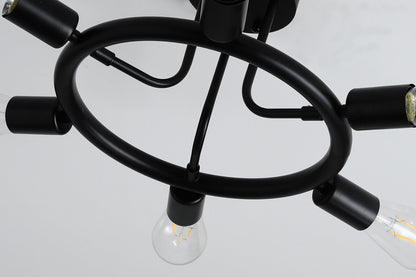 6-Lights Round Shape Semi-Flush Mount Lighting