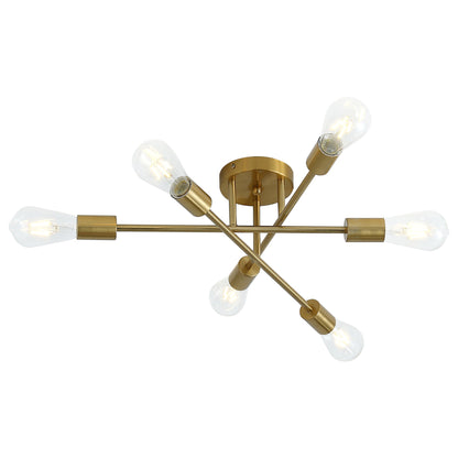 6-Lights Geometric Shape Semi-Flush Mount Lighting