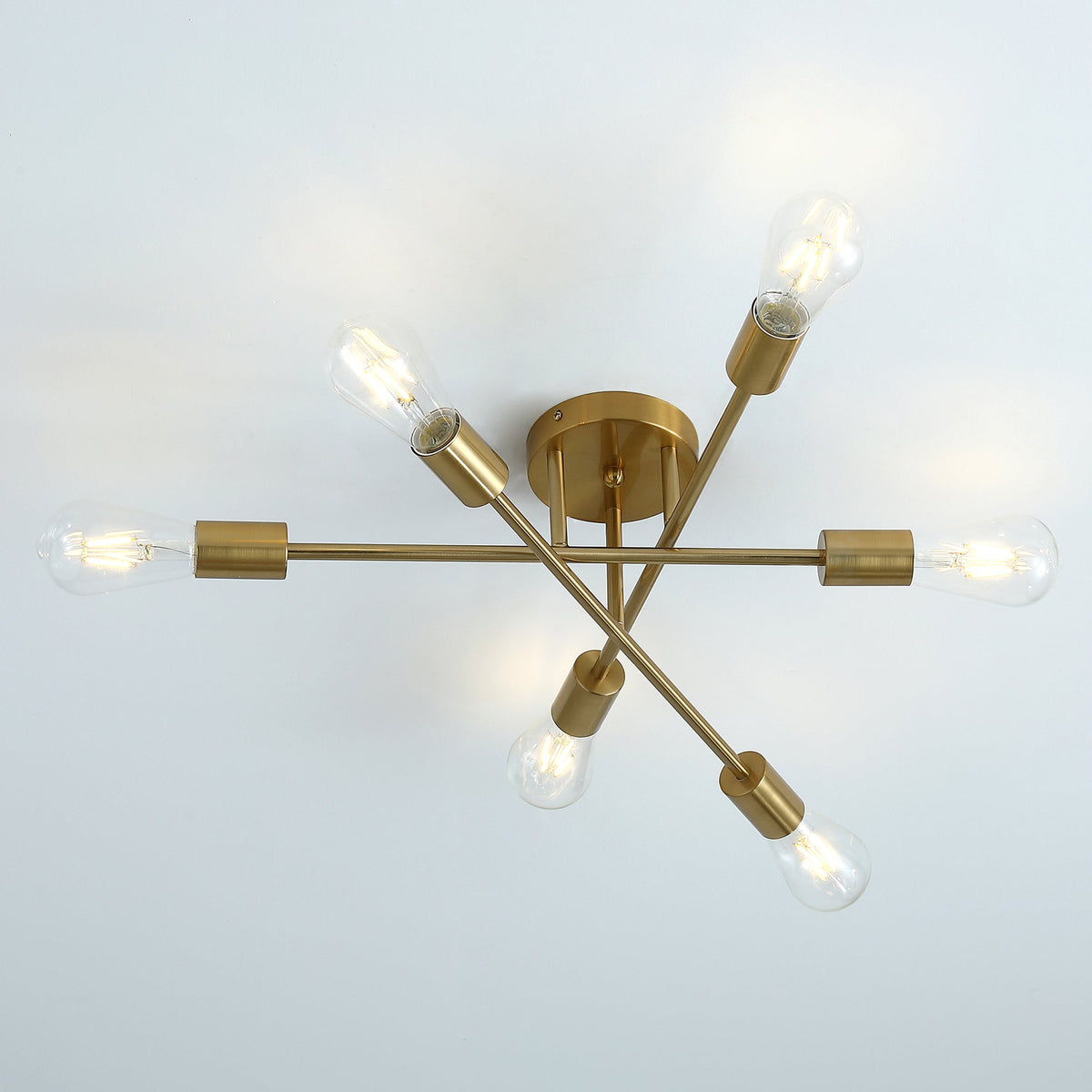 6-Lights Geometric Shape Semi-Flush Mount Lighting