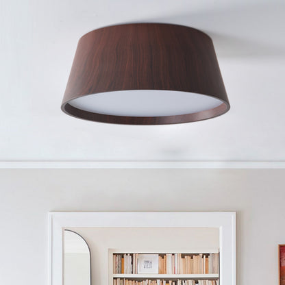 1-Light Woodgrain Simple LED Flush Mount Lighting