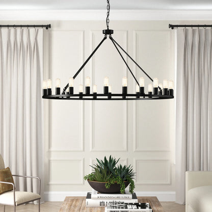 24-Lights Candle Wheel Design Chandelier