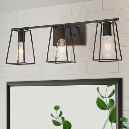 3-Lights Vintage Metal Cage Vanity Lighting