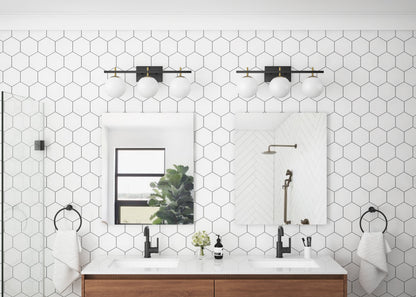 3-Lights Ball Shaded Vanity Lighting