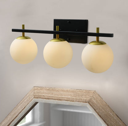 3-Lights Ball Shaded Vanity Lighting