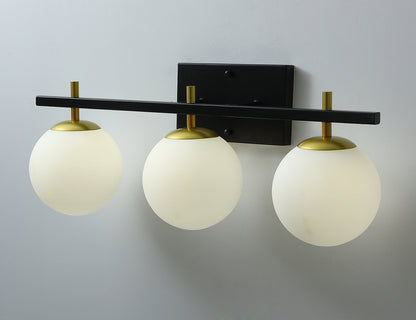 3-Lights Ball Shaded Vanity Lighting