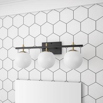 3-Lights Ball Shaded Vanity Lighting