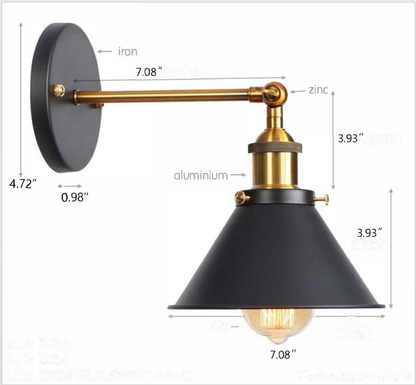 1-Light Antiqued Metal Frame Wall Sconces