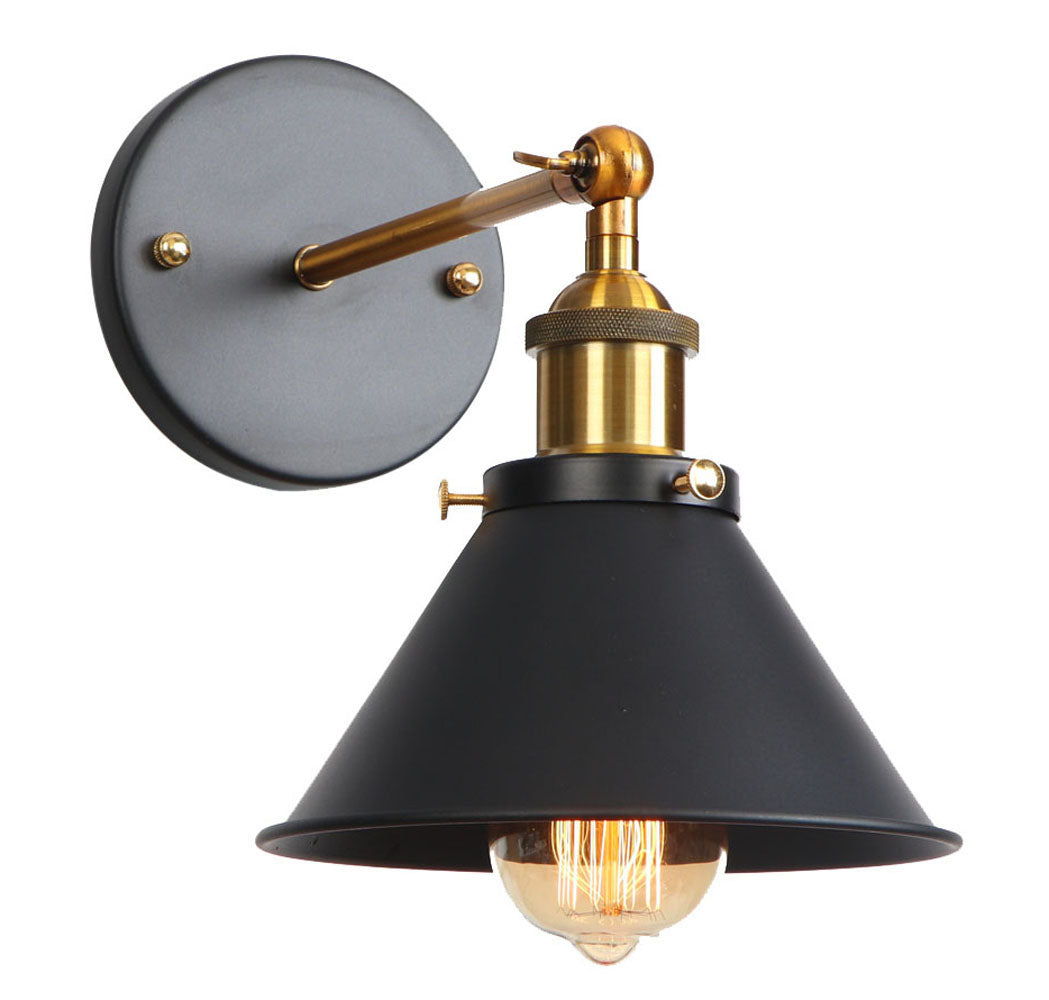 1-Light Antiqued Metal Frame Wall Sconces