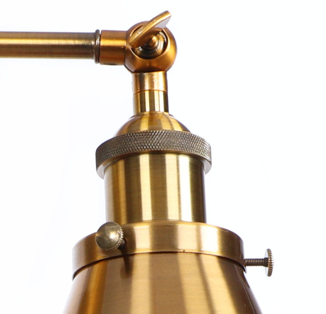 1-Light Gold Metal Cone Shade Wall Sconces
