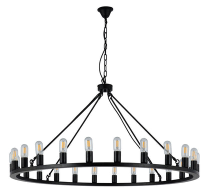 24-Lights Candle Wheel Design Chandelier