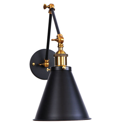 1-Light Metal Industrial Swing Arm Wall Sconces