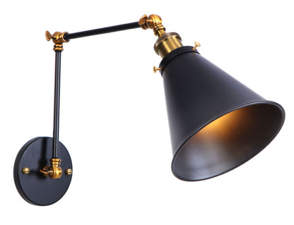 1-Light Metal Industrial Swing Arm Wall Sconces